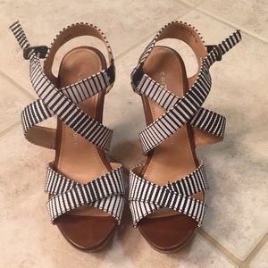 striped Chinese Laundry wedges